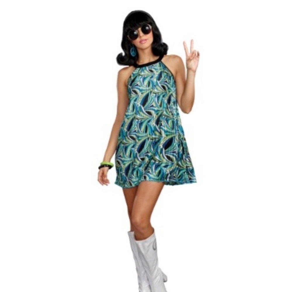 Dreamgirls Retro Mini-Dress 60’s/Go-Go Girl/Peace/Hippie Costume NWT Plus 3X